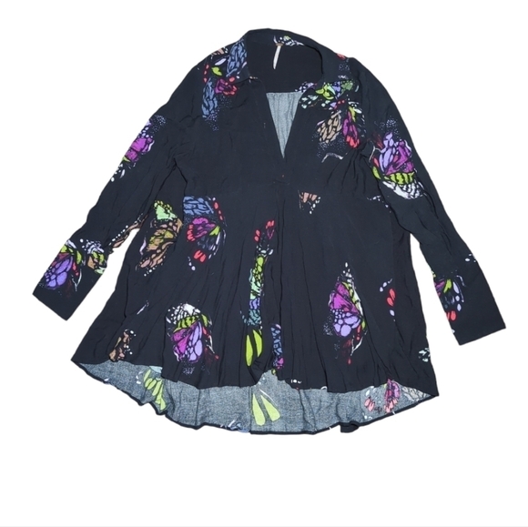 Free People Field Of Butterflies Tunic Top Size S - Picture 3 of 9